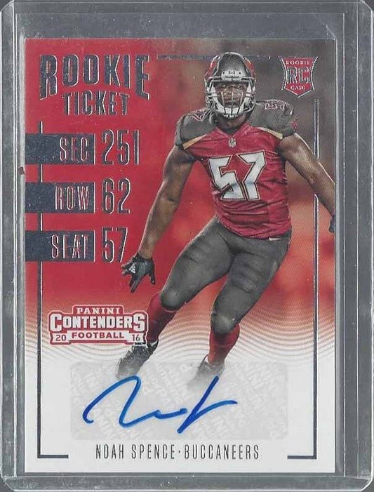 NOAH SPENCE 2016 PANINI CONTENDERS ROOKIE TICKET BUCCANEERS AUTO RC #176