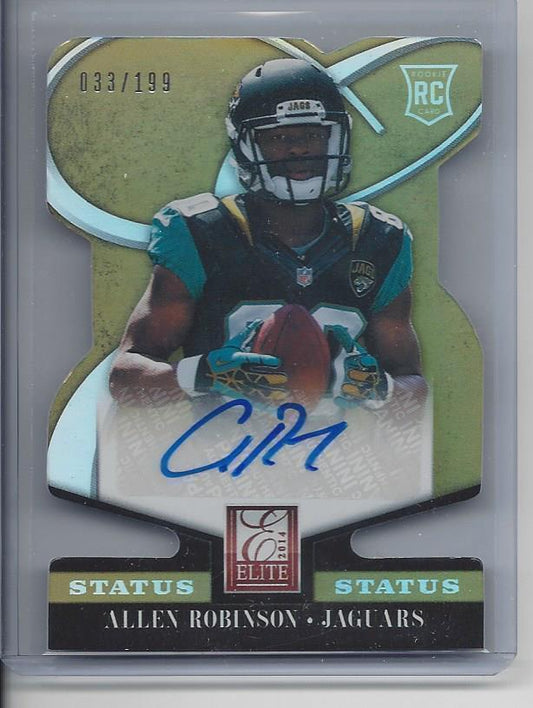 ALLEN ROBINSON 2014 ELITE STATUS GOLD DIE CUT JAGUARS AUTO RC #D 33/199