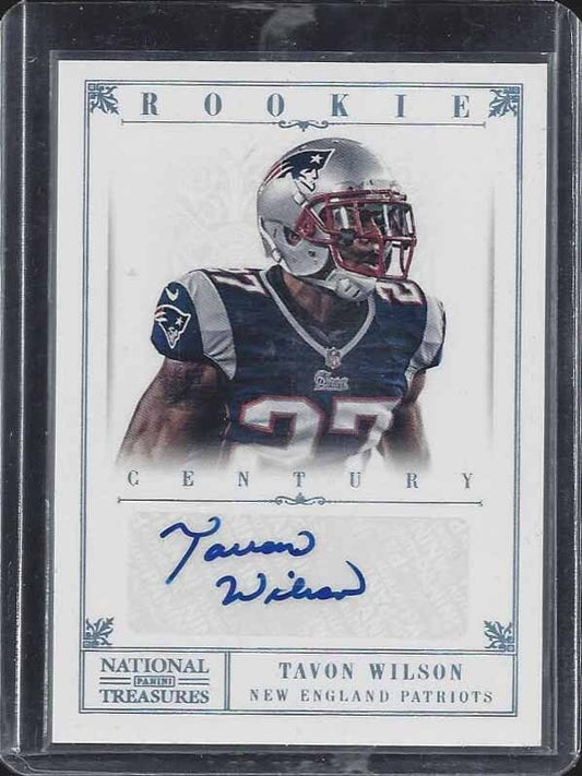 TAVON WILSON 2012 NATIONAL TREASURES CENTURY PLATINUM PATRIOTS AUTO RC #D 4/5