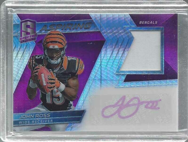 JOHN ROSS III 2017 SPECTRA ASPIRING PINK PRIZM PATCH AUTO RC #D 6/15