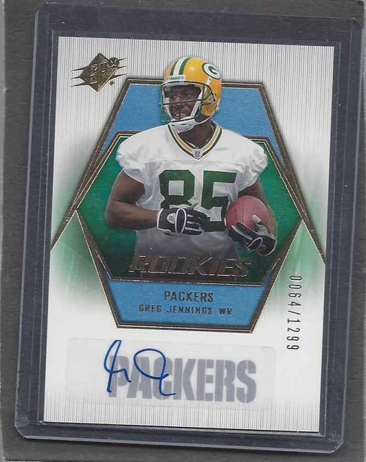 GREG JENNINGS 2006 UPPER DECK SPX ROOKIES PACKERS AUTO RC #D 64/1299