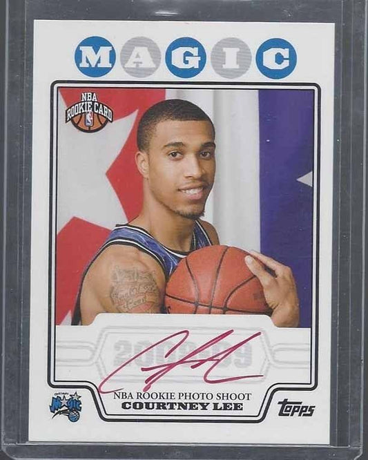 COURTNEY LEE 2008 TOPPS ROOKIE PREMIERE PHOTO SHOOT RED INK ON CARD AUTO RC