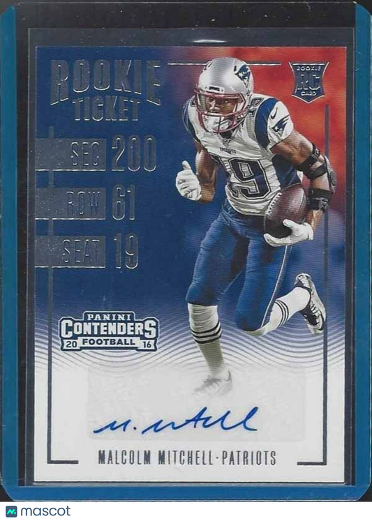 MALCOLM MITCHELL 2016 PANINI CONTENDERS ROOKIE TICKET PATRIOTS TRUE RC AUTO #108