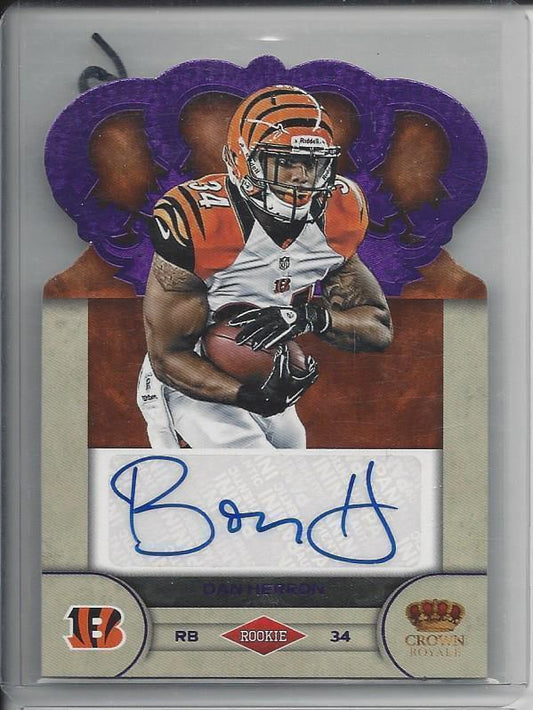 DANIEL BOOM HERRON 2012 CROWN ROYALE PURPLE DIE CUT COLTS AUTO RC #D 18/25