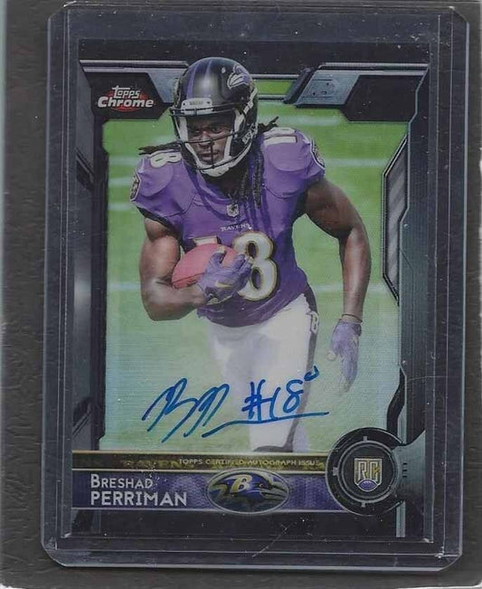 BRESHAD PERRIMAN 2015 TOPPS CHROME BLACK REFRACTOR ROOKIE ON CARD AUTO RC #D /25