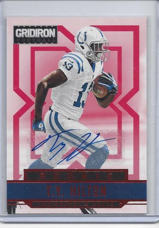 T.Y. HILTON 2012 GRIDIRON GEAR RED X COLTS ROOKIE AUTO RC #d 35/99
