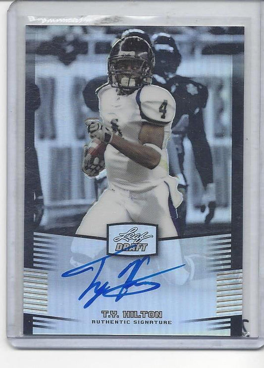T.Y. HILTON 2012 LEAF DRAFT PRISMATIC REFRACTOR ON CARD ROOKIE AUTO RC #D /99