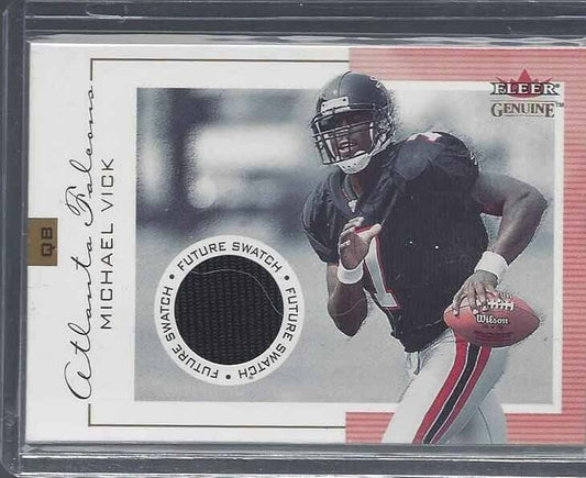 MICHAEL VICK 2001 FLEER GENUINE FUTURE SWATCH ROOKIE JERSEY RC #D 378/1000