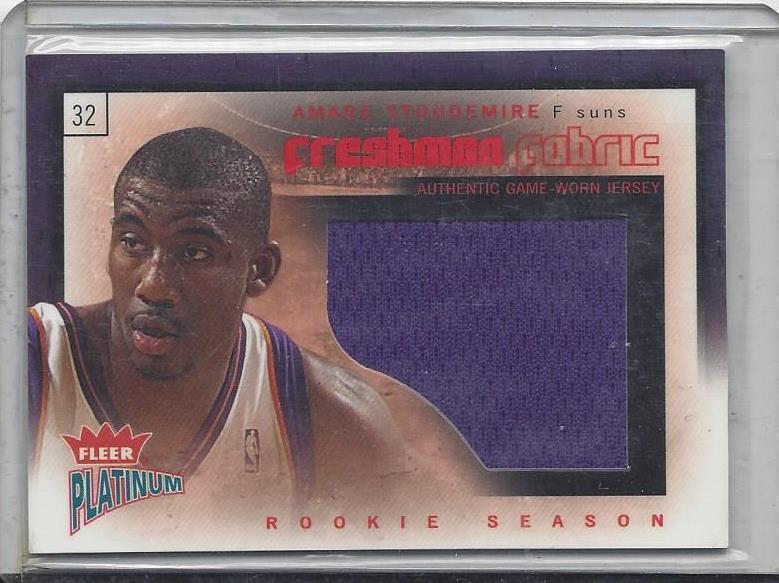 AMARE STOUDEMIRE 2002-03 FLEER PLATINUM FRESHMAN FABRIC JUMBO JERSEY RC