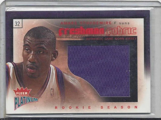 AMARE STOUDEMIRE 2002-03 FLEER PLATINUM FRESHMAN FABRIC JUMBO JERSEY RC