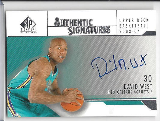 DAVID WEST 2003-04 SP SIGNATURE AUTHENTIC SIGNATURES ON CARD AUTO RC