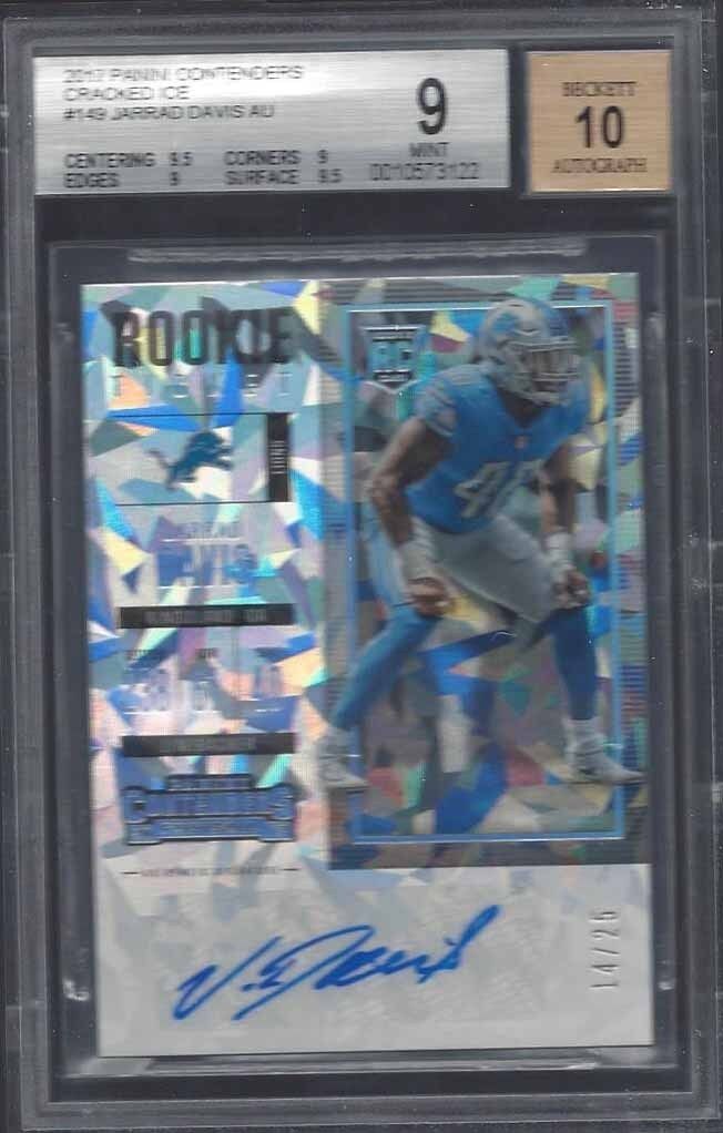 JARRAD DAVIS 2017 CONTENDERS CRACKED ICE AUTO RC #D 14/25 BGS 9 w/ 10 AUTO POP 2