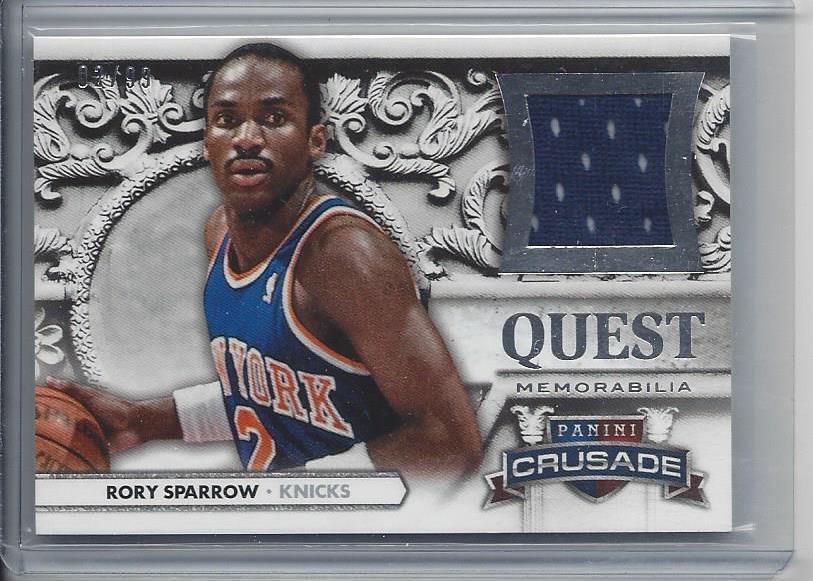 1/1 RORY SPARROW 2013-14 CRUSADE QUEST KNICKS JERSEY #D 2/99 HIS JERSEY #2!!