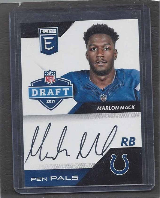 MARLON MACK 2017 ELITE PEN PALS COLTS ON CARD ROOKIE AUTO RC
