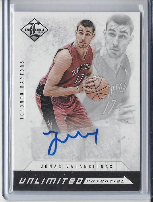 JONAS VALANCIUNAS 2012-13 LIMITED UNLIMITED POTENTIAL AUTO RC #D 182/199