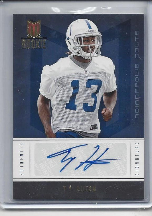 T.Y. HILTON 2012 PANINI MOMENTUM COLTS GOLD ROOKIE AUTO RC #D 11/49