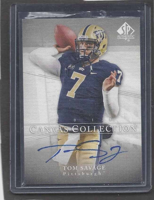 TOM SAVAGE 2014 SP AUTHENTIC CANVAS COLLECTION ON CARD SSP ROOKIE AUTO RC #10