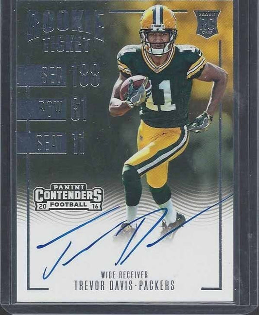 TREVOR DAVIS 2016 CONTENDERS PACKERS ROOKIE TICKET CONFIRMED SP ON CARD AUTO RC