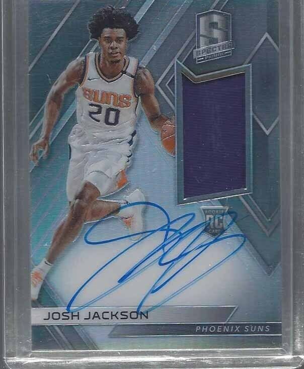JOSH JACKSON 2017-18 PANINI SPECTRA ROOKIE JERSEY ON CARD AUTO RC #D 65/299