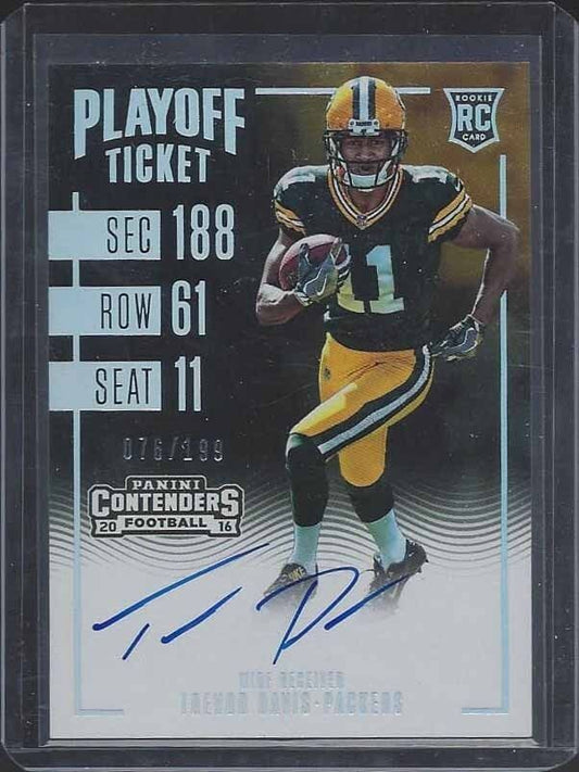 TREVOR DAVIS 2016 CONTENDERS PACKERS PLAYOFF TICKET ON CARD ROOKIE AUTO RC /199