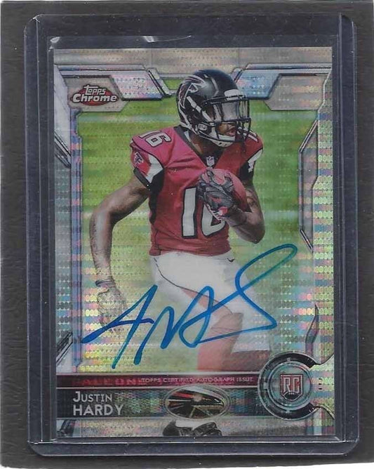 JUSTIN HARDY 2015 TOPPS CHROME PULSAR REFRACTOR ROOKIE ON CARD AUTO RC #D 6/15