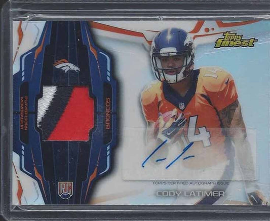 CODY LATIMER 2014 TOPPS FINEST RPA REFRACTOR ROOKIE PATCH AUTO RC