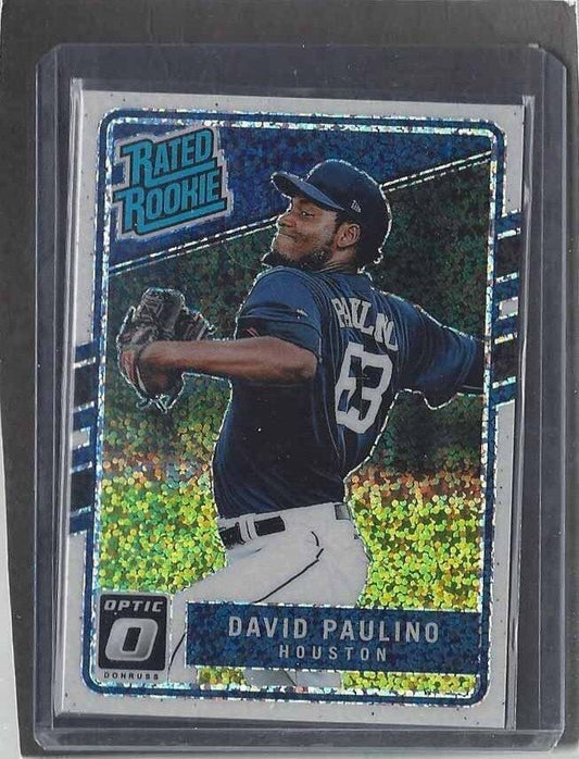 DAVID PAULINO 2017 DONRUSS OPTIC RATED ROOKIE WHITE SPARKLE PRIZM SSP /5 RC #47