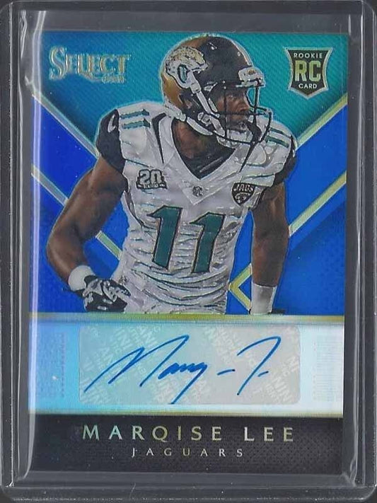 MARQISE LEE 2014 PANINI SELECT BLUE PRIZM JAGUARS ROOKIE AUTO RC #D 18/25