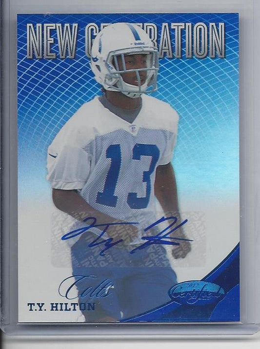 T.Y. HILTON 2012 CERTIFIED NEW GENERATION MIRROR BLUE COLTS ROOKIE AUTO RC /49