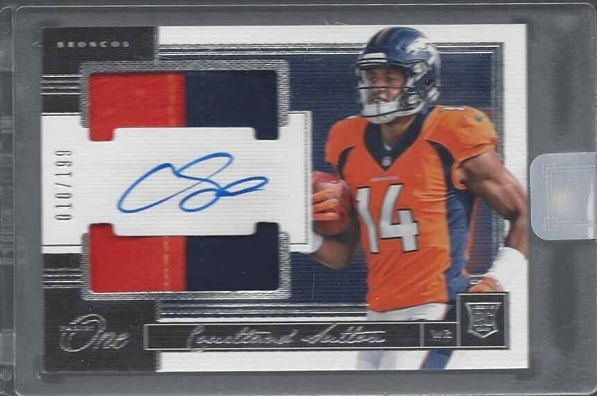 COURTLAND SUTTON 2018 PANINI ONE RPA DUAL PATCH ON CARD AUTO RC #D /199