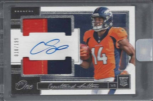 COURTLAND SUTTON 2018 PANINI ONE RPA DUAL PATCH ON CARD AUTO RC #D /199