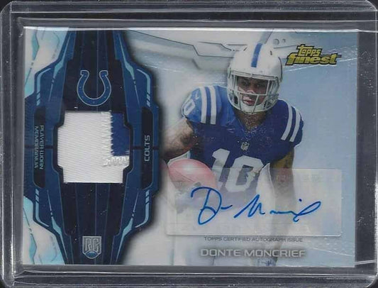 DONTE MONCRIEF 2014 TOPPS FINEST REFRACTOR RPA COLTS ROOKIE PATCH AUTO RC