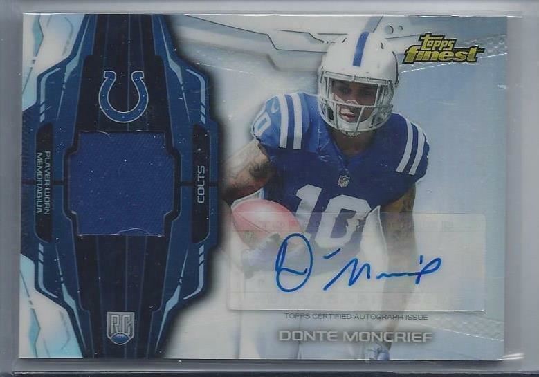 DONTE MONCRIEF 2014 TOPPS FINEST REFRACTOR RPA COLTS ROOKIE PATCH AUTO RC