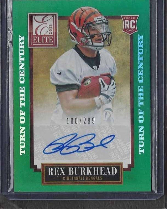 REX BURKHEAD 2013 DONRUSS ELITE TURN OF THE CENTURY ROOKIE AUTO RC #D 100/299