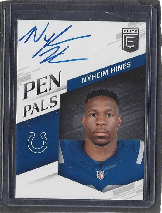 NYHEIM HINES 2018 ELITE PEN PALS COLTS BLUE INK ON CARD SP ROOKIE AUTO RC