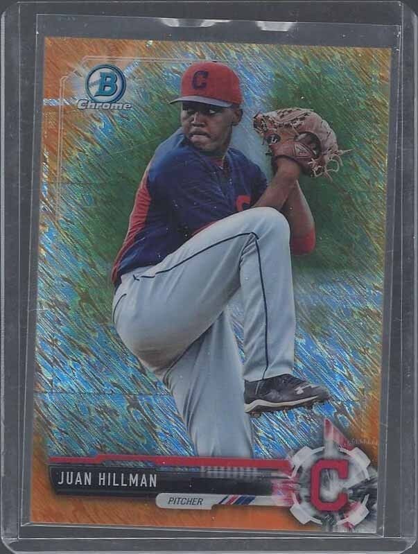 JUAN HILLMAN 2017 BOWMAN CHROME ORANGE SHIMMER REFRACTOR PROSPECT #D 23/50