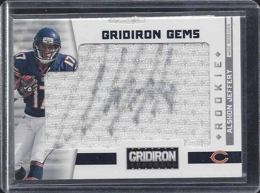 ALSHON JEFFERY 2012 GRIDIRON HIDDEN GEMS PULLOUT JERSEY ON CARD AUTO RC #D /202