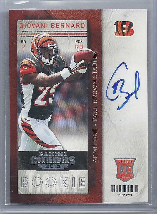 GIOVANI BERNARD 2013 PANINI CONTENDERS ROOKIE TICKET BENGALS TRUE RC AUTO #212