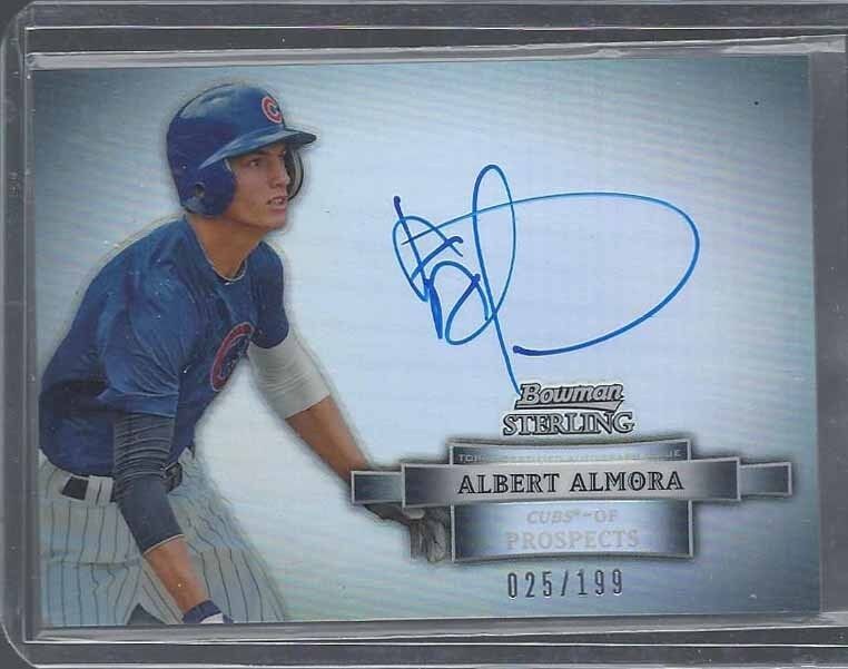 ALBERT ALMORA 2012 BOWMAN STERLING CUBS PROSPECT REFRACTOR ON CARD AUTO #D /199