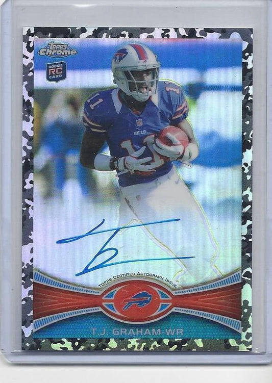 T.J. GRAHAM 2012 TOPPS CHROME CAMO REFRACTOR ON CARD AUTO RC #D 61/105