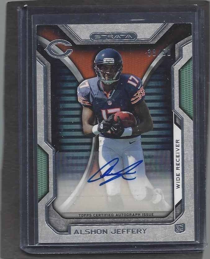 ALSHON JEFFERY 2012 TOPPS STRATA GREEN CHICAGO BEARS ROOKIE AUTO RC #D 38/50