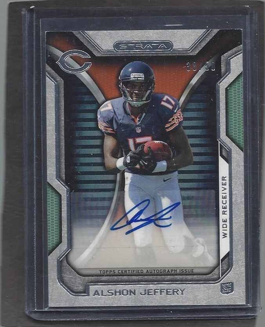 ALSHON JEFFERY 2012 TOPPS STRATA GREEN CHICAGO BEARS ROOKIE AUTO RC #D 38/50