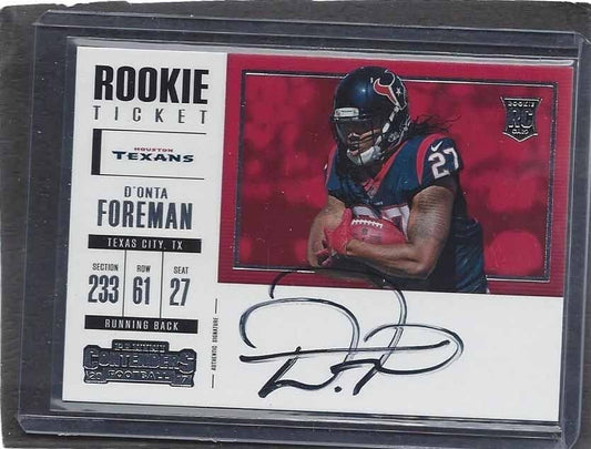 D'ONTO FOREMAN 2017 CONTENDERS ROOKIE TICKET HORIZONTAL VARIATION AUTO RC #358