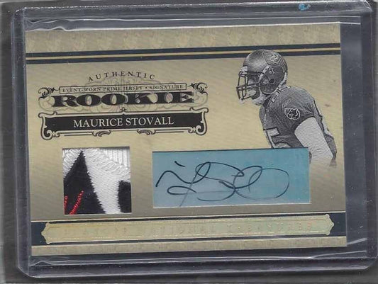 MAURICE STOVALL 2006 NATIONAL TREASURES RPA 3 COLOR LOGO PATCH AUTO RC #D 8/25