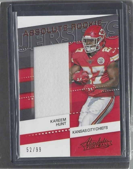 KAREEM HUNT 2017 ABSOLUTE CHIEFS ROOKIE JERSEY RC #D 52/99