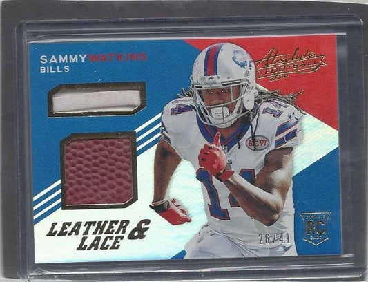 SAMMY WATKINS 204 ABSOLUTE LEATHER & LACE BALL DUAL PATCH RC #D 26/41