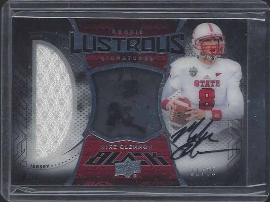 MIKE GLENNON 2013 UPPER DECK BLACK ROOKIE LUSTROUS JERSEY AUTO RC #D 11/75