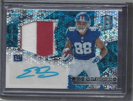 EVAN ENGRAM 2017 SPECTRA NEON BLUE PRIZM RPA PATCH AUTO RC #D /75