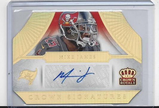 MIKE JAMES 2014 CROWN ROYALE GOLD CROWN SIGNATURES DIE CUT AUTO #D 4/10