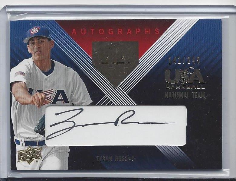 TYSON ROSS 2008 USA BASEBALL NATIONAL TEAM AUTO #D 141/249